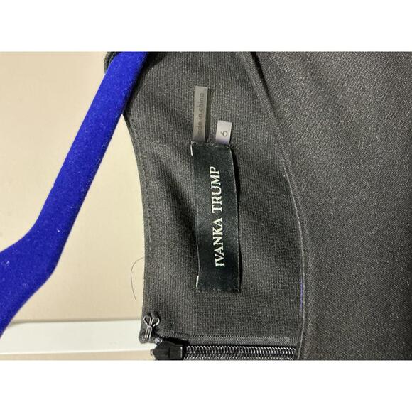 Ivanka Trump Black Sleeveless Classic Sheath Dress with Side Pleats and Zipper - Picture 2 of 6